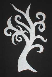 Creating "Deena's Tree" copyright 2006 - Fiber Art Postcard by Dottie Gantt