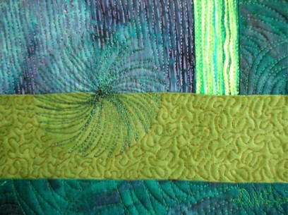 Detail View of "Amenome" copyright 2001 - Art Quilt by Dottie Gantt