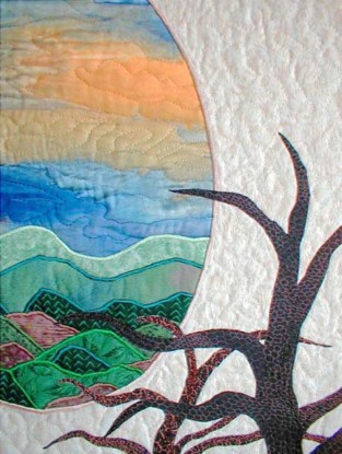 Detail View of "Appalachian Sunset" copyright 1999 - Art Quilt by Dottie Gantt