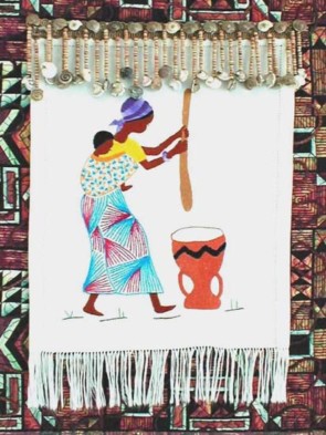 Detail view of "Bukran Women" copyright 2000 - Art Quilt by Dottie Gantt