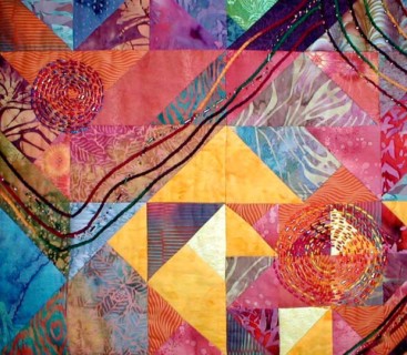 Detail View of "If It's Not One Thing, It's ..." copyright 1999 - Art Quilt by Dottie Gantt