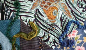 After Detail View of "Koi Being Coy - Again" copyright 2001 -  Art Quilt by Dottie Gantt