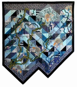 After View of "Koi Being Coy - Again" copyright 2001 -  Art Quilt by Dottie Gantt