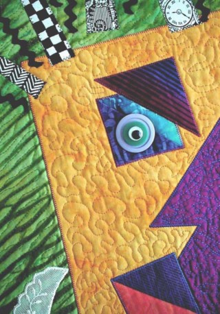 Detail View of "Myself and I" copyright 1999 - Art Quilt by Dottie Gantt