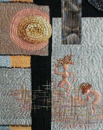 Detail View of "New Moon Dance" copyright 2003 - Art Quilt by Dottie Gantt