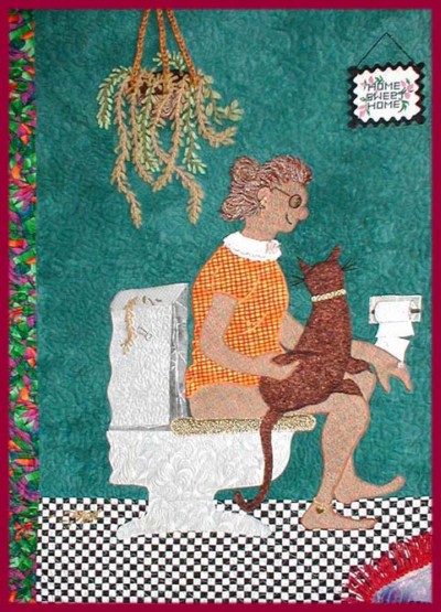 Detail View of "The Porcelain Goddess" copyright 2001 - Art Quilt by Dottie Gantt