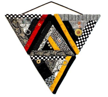 "Triffling With Triangles" copyright 2001 - Fiber Art and Art Quilt by Dottie Gantt