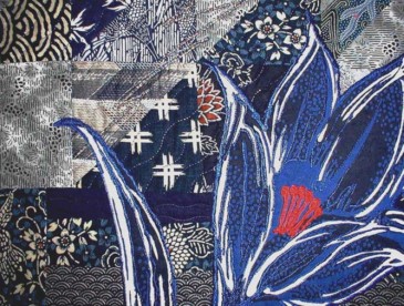 Detail View of "Twilight Garden Rain" copyright 1998 - Art Quilt by Dottie Gantt